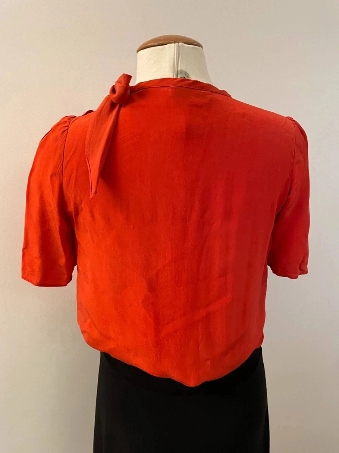 Sandro - Top coral 100% seda talla 1 detalle nudo – photo 5